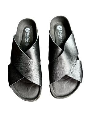 BioStep Comfort Culture Made is Spain Black Crisscross Slide Sandals SIZE 9